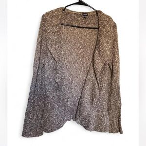 Rafaella Y2K Ruffle Open Front Brown Women's Cardigan